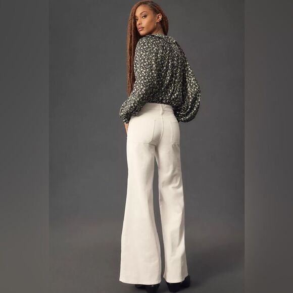 MOTHER THE CORDUROY PATCH POCKET FLARE IVORY 25 - Picture 4 of 4
